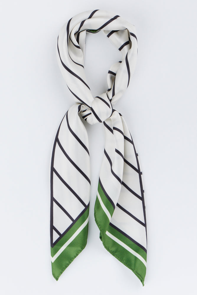 Striped Satin Neck Scarf