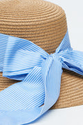 Straw Hat With Blue Ribbon (1)