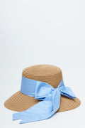 Straw Hat With Blue Ribbon (2)