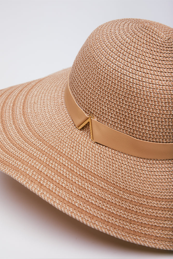 Wide Brim Beaded Straw Hat (2)