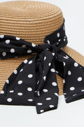 Polka Dot Straw Sun Hat (1)