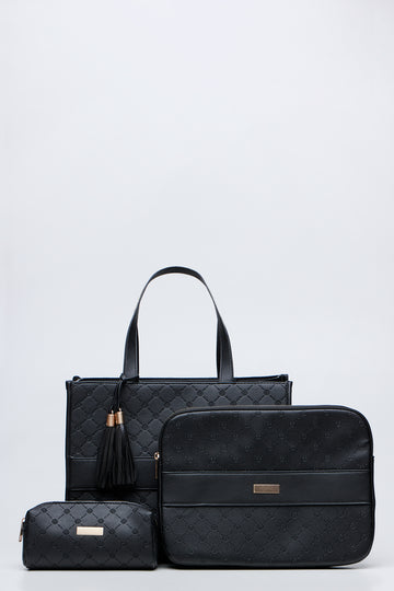 Quilted 3 Piece Handbag Set