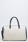 Cream and Black Geometric Tote (1)
