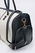 Cream and Black Geometric Tote (3)