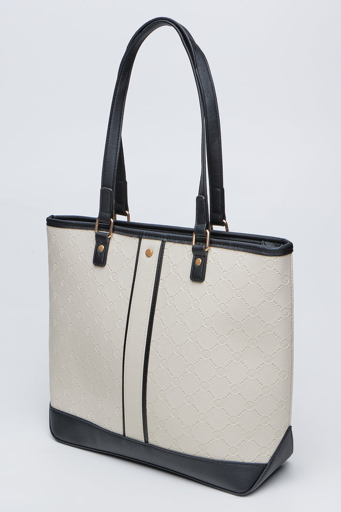 Embossed Colourblock Tote Bag (2)