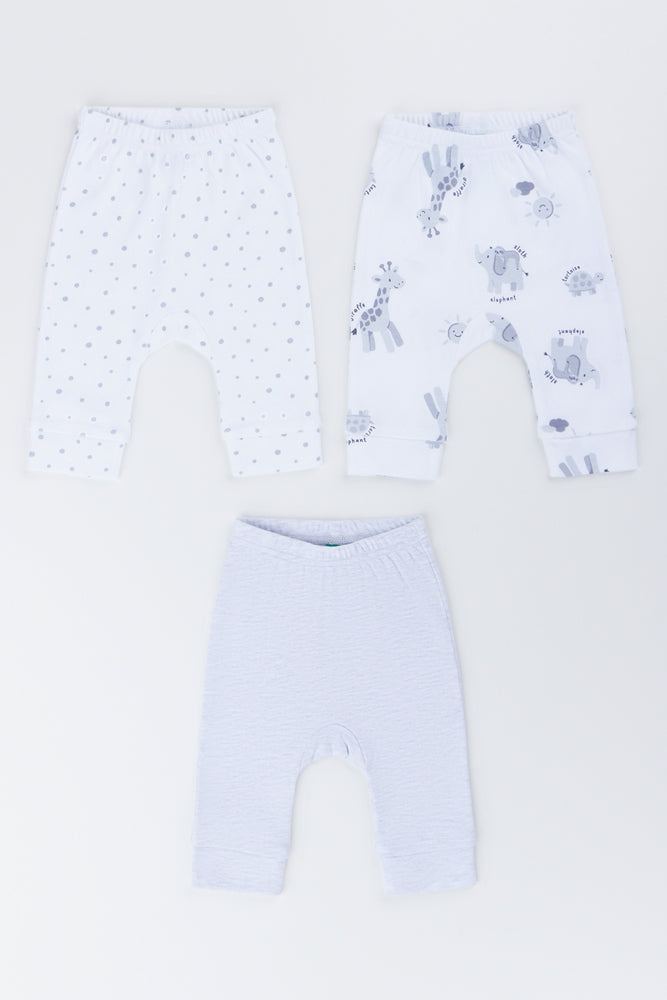3 Pack Safari Print Cuffed Leggings