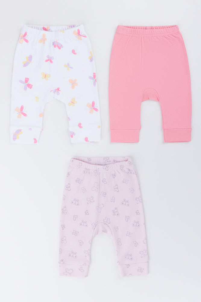 3 Pack Butterfly Cuffed Leggings