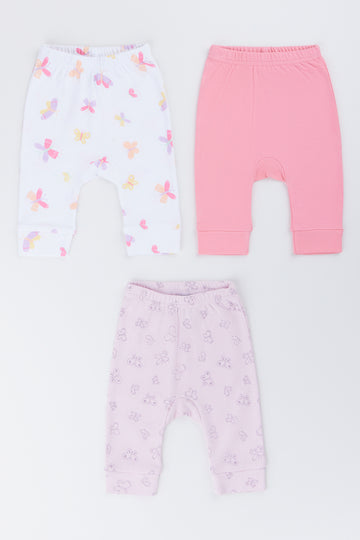 3 Pack Butterfly Cuffed Leggings