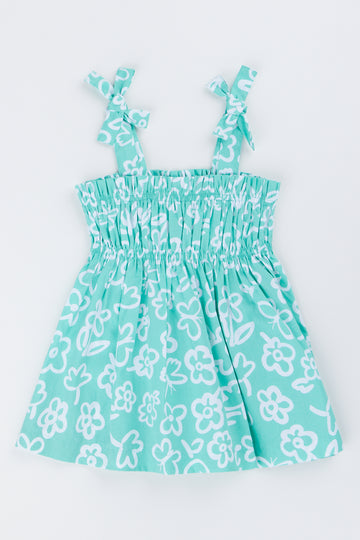 Floral Print Strappy Babydoll Dress
