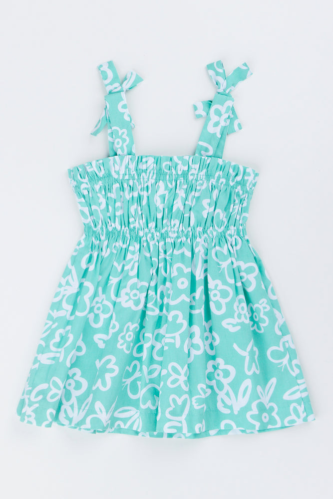 Floral Print Strappy Babydoll Dress (2)