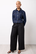 Black Wide Leg Twill Pants