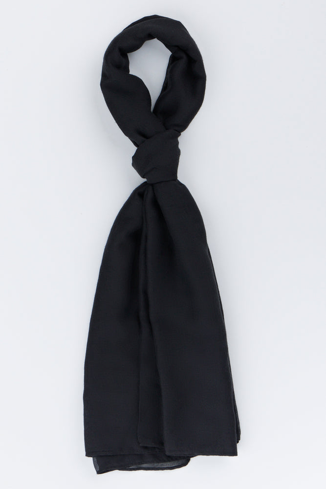 Versatile Solid Black Fashion Scarf