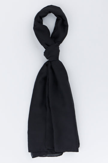 Versatile Solid Black Fashion Scarf