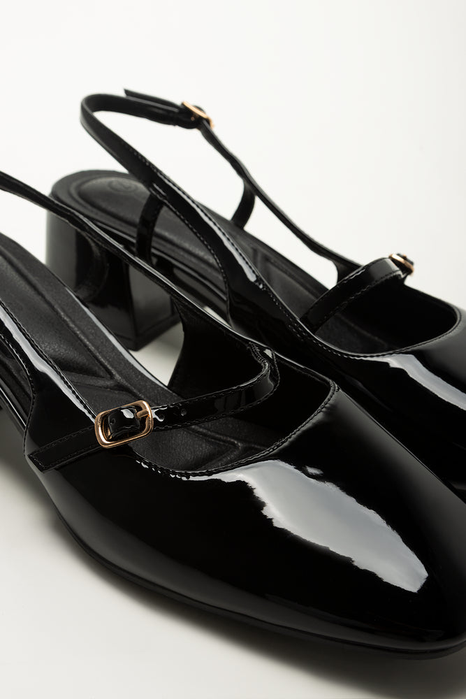 Black Patent Block Heels (2)