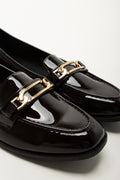 Black Patent Gold Trim Loafers (2)