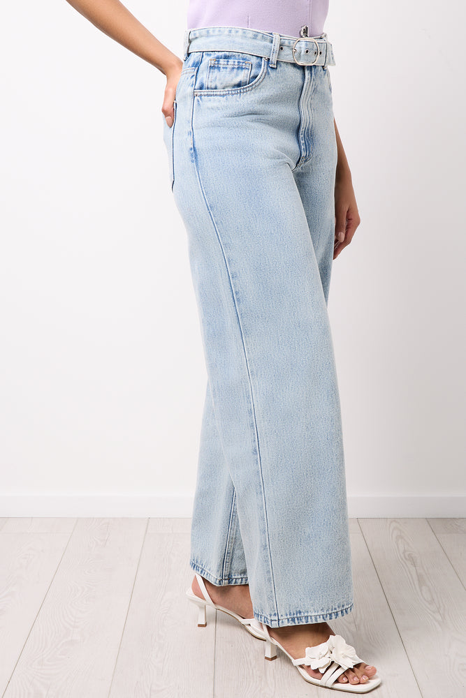 Light Blue Wash Wide Leg Jeans (1)