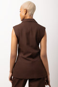 Brown Sleeveless Twill Waistcoat (2)
