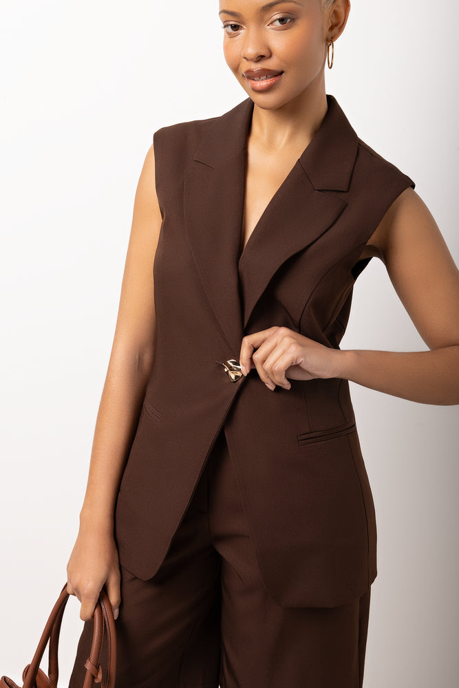 Brown Sleeveless Twill Waistcoat (3)