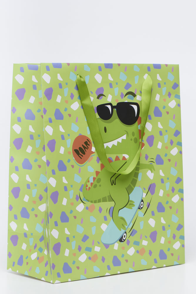 Fun Dinosaur Print Large Gift Bag (1)