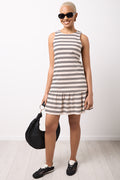 Striped Tiered Shift Dress