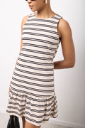 Striped Tiered Shift Dress (3)