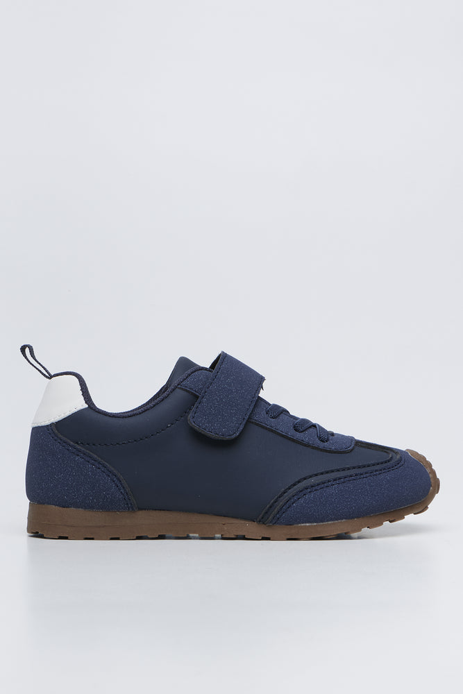 Navy Wide Fit Trainers (1)