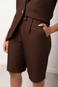 Chocolate Tailored Bermuda Shorts (3)
