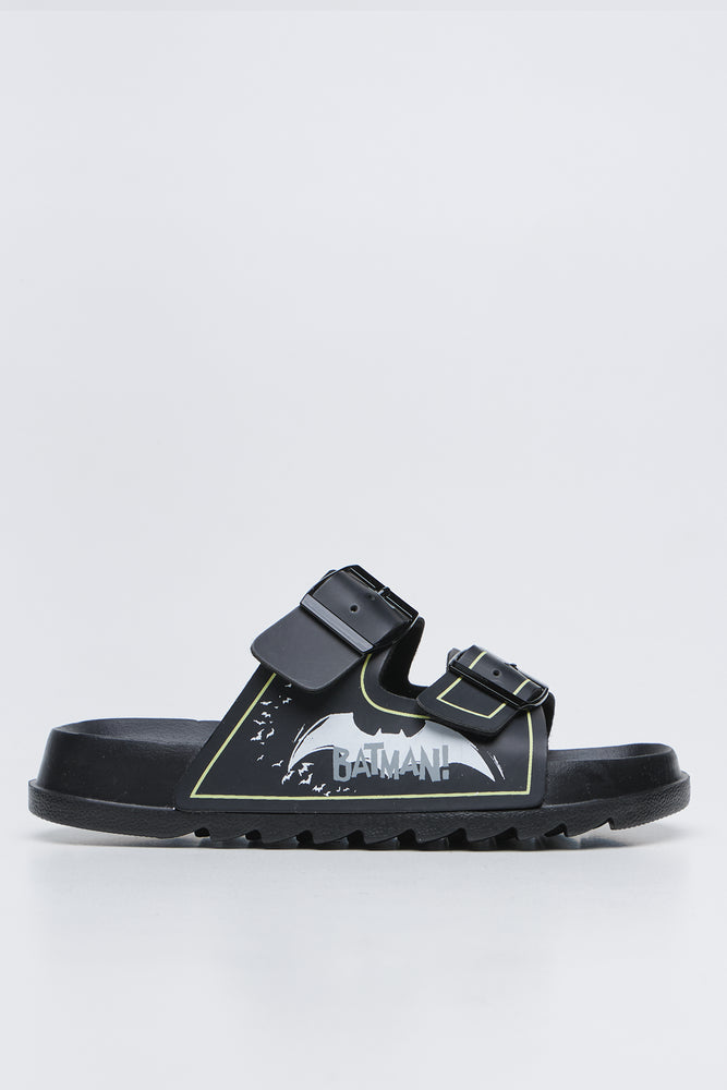 Batman Double Buckle Black Slides (1)