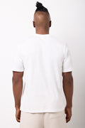 White Textured Crew Neck T-Shirt (2)