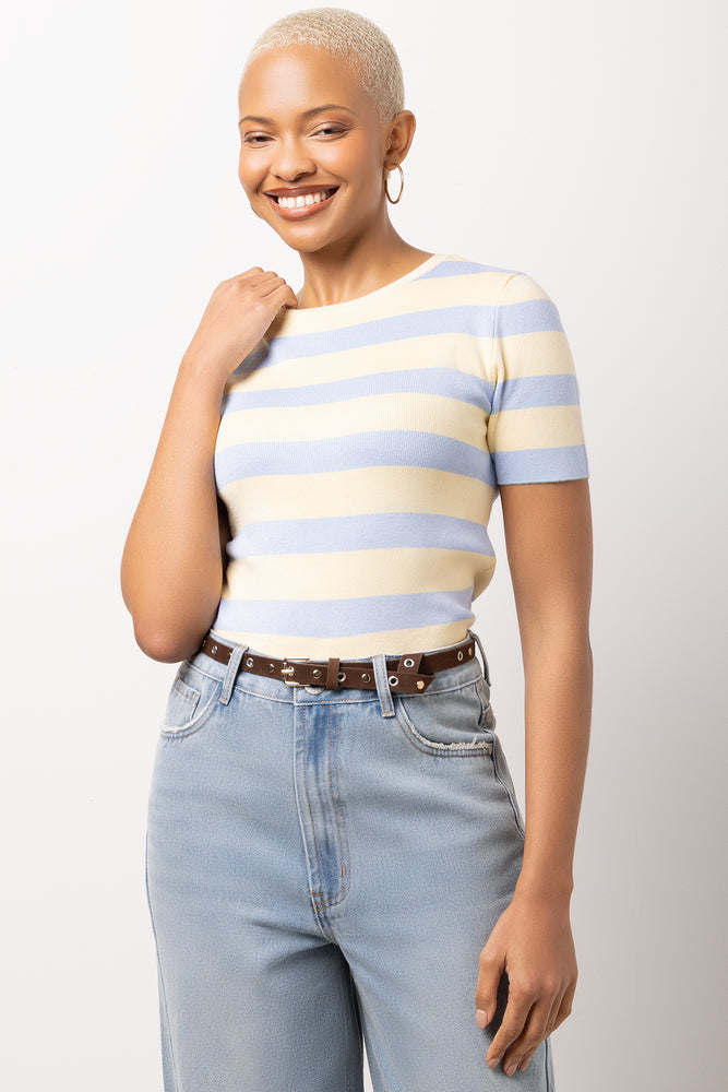Yellow And Blue Stripe T-Shirt