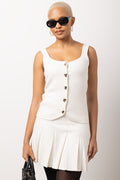 Milk Square Neck Knit Vest