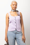 Lilac Square Neck Knit Vest