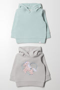 2 Pack Polar Fleece Tracktops Grey & Green