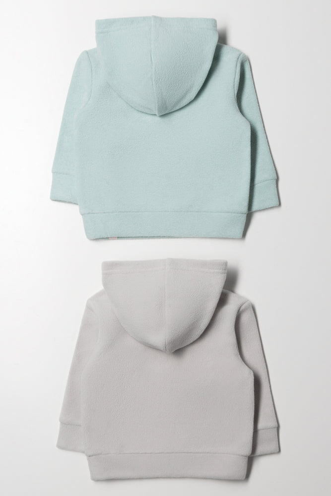 2 Pack Polar Fleece Tracktops Grey & Green (3)