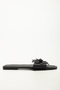 Black Floral Detail Mule Sandals (1)