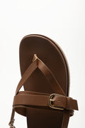Chocolate Brown T Bar Buckle Mule (4)