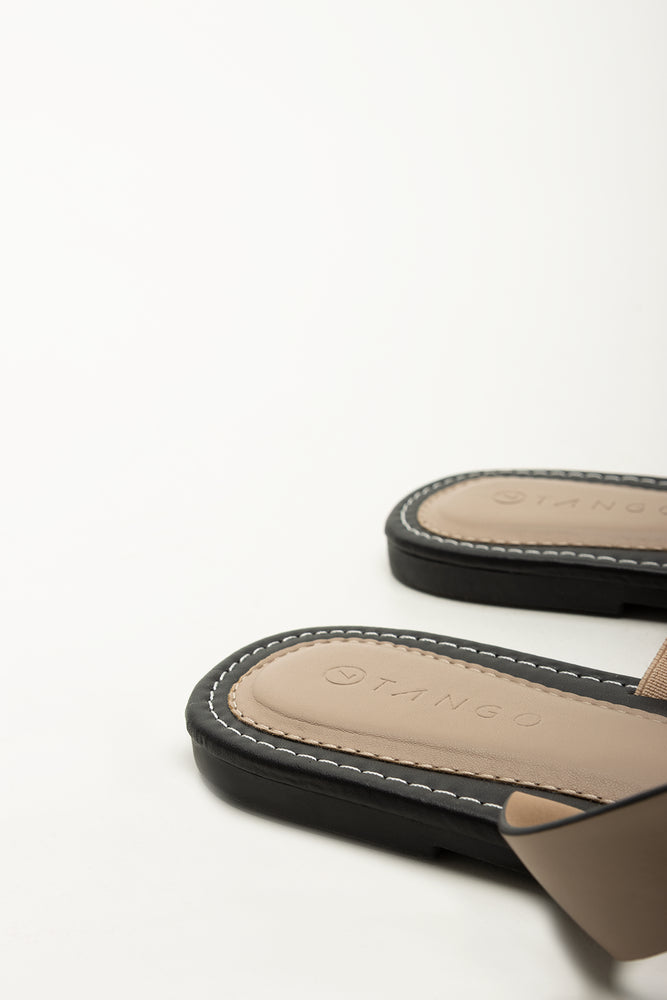 Tan T-Bar Buckle Mule Sandals (3)