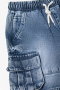 Mid Blue Denim Cargo Shorts (1)