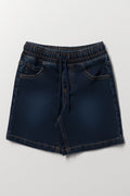 Indigo Denim Pull-On Shorts