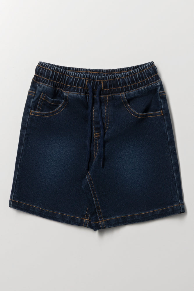 Indigo Denim Pull-On Shorts