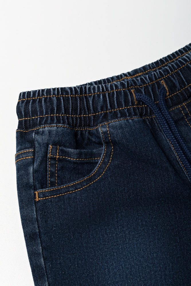 Indigo Denim Pull-On Shorts (1)