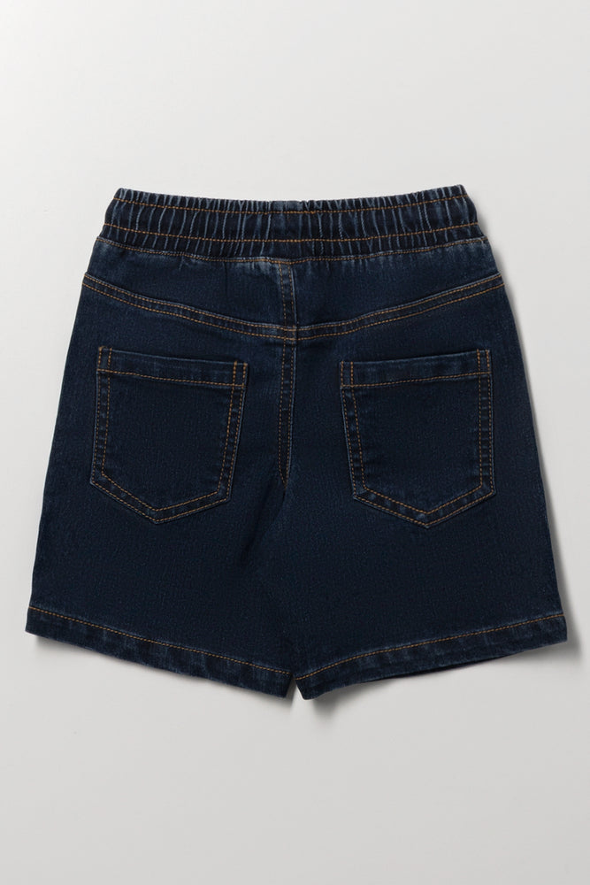 Indigo Denim Pull-On Shorts (2)