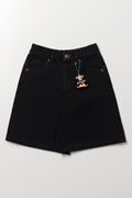 Black Denim Jort With Charm