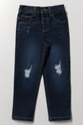 Indigo Rip And Repair Jeans