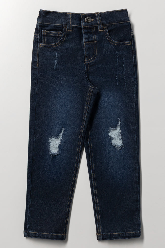 Indigo Rip And Repair Jeans