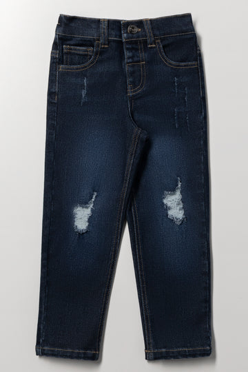 Indigo Rip And Repair Jeans