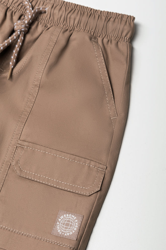 Taupe Front Cargo Pocket Shorts (1)