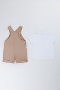 Stone Woven Dungaree And Shirt (3)