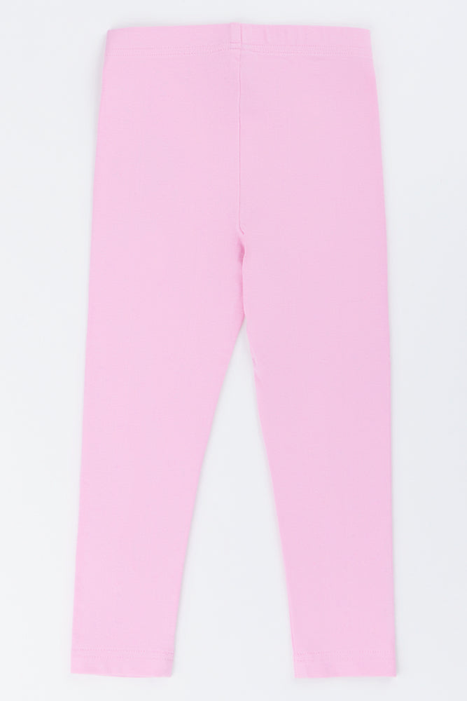 Plain Mid Pink Leggings (2)