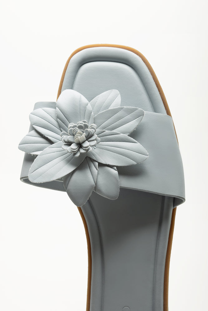 Light Blue Floral Mule Sandals (4)